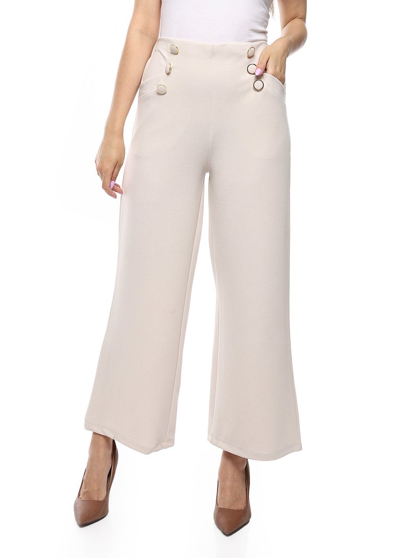 مستر.جو أزرار زخرفية من السيد جو تنزلق على بنطلون رسمي - بيج - Image 1