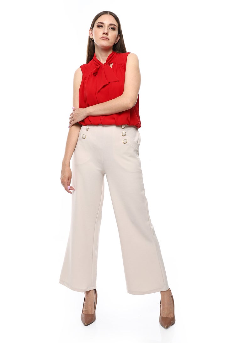 مستر.جو أزرار زخرفية من السيد جو تنزلق على بنطلون رسمي - بيج - Image 5