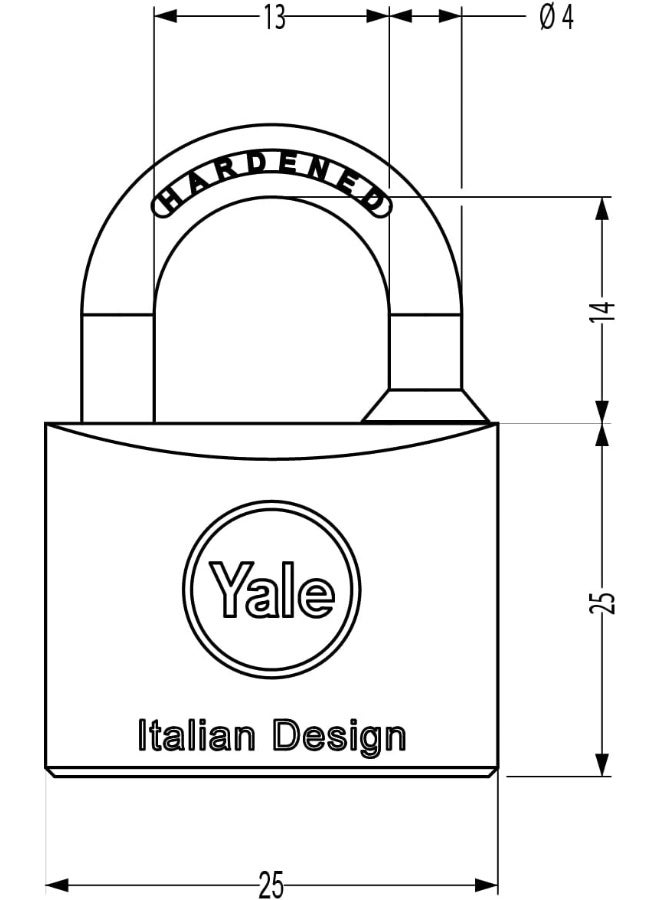 Yale 110 Series Brass Padlock 25mm  - Image 2