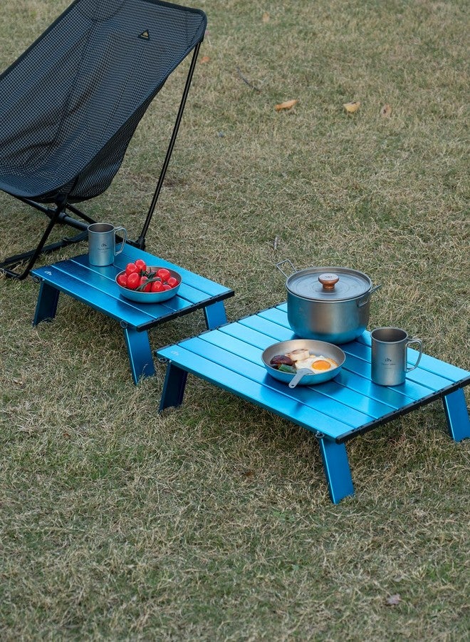 iClimb Ultralight Compact Mini Beach Picnic Folding Alu. Table with Carry Bag, Two Size (Blue - S) - Image 2