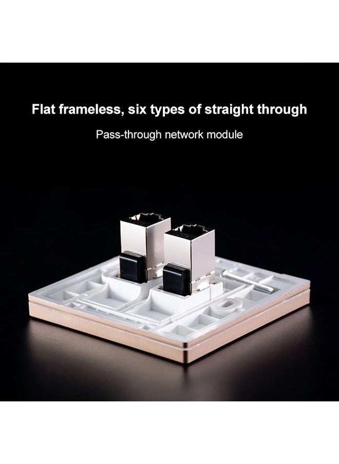BURAQ CAT.6 Shielded Pass-through Network Module, Single Port Panel + Shielded Pass-through(White)  - Image 3