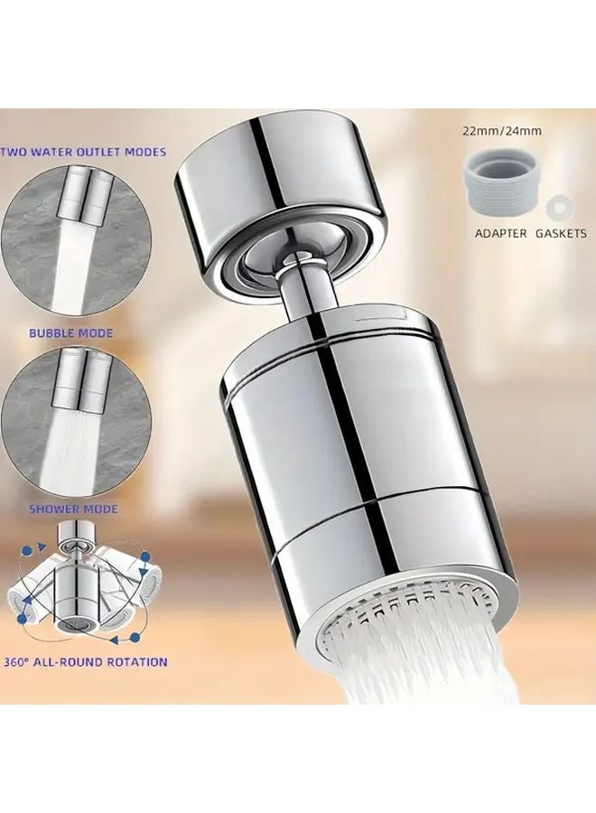 360 Degree Rotating Kitchen Faucet With 2 Flow Modes Universal Adapter ABS Plastic - Image 1