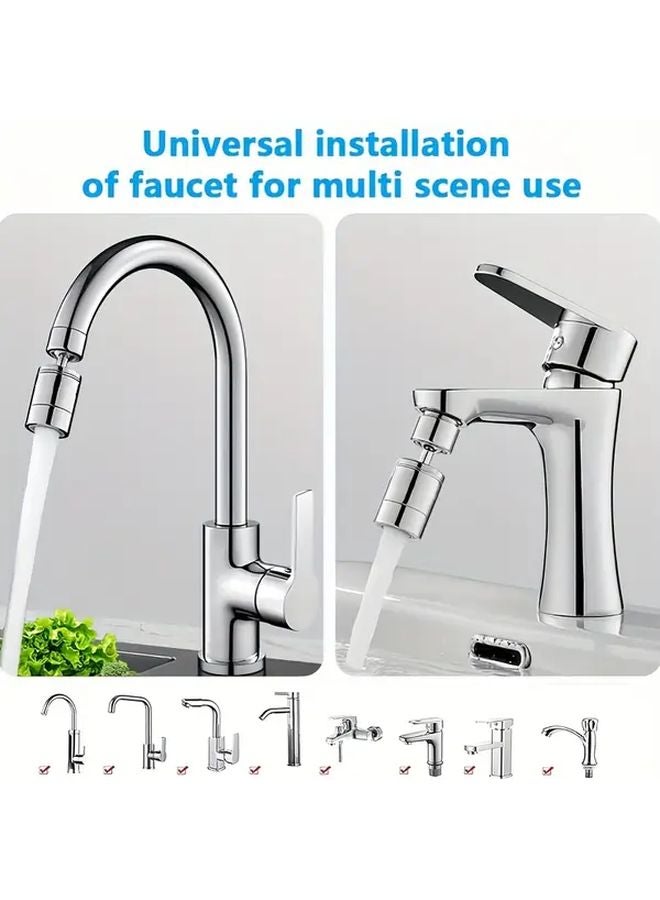 360 Degree Rotating Kitchen Faucet With 2 Flow Modes Universal Adapter ABS Plastic - Image 5