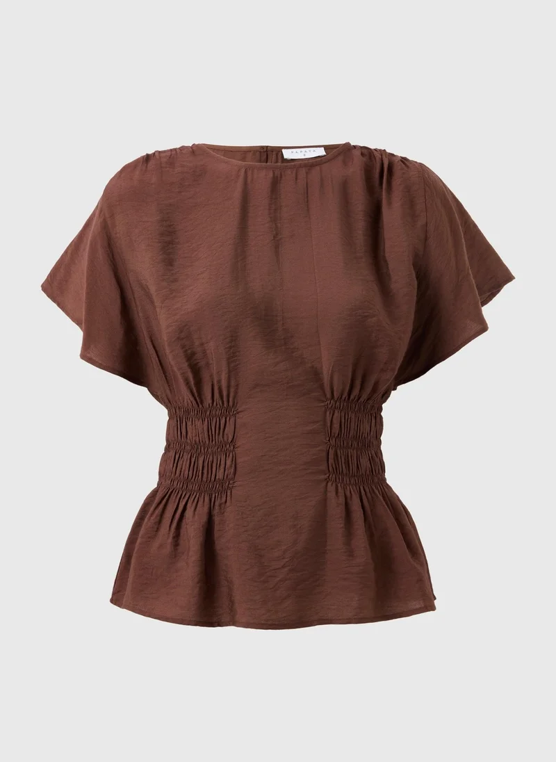 Matalan Brown Chocolate Brown Cinched Waist Blouse for Women | Best Price UAE