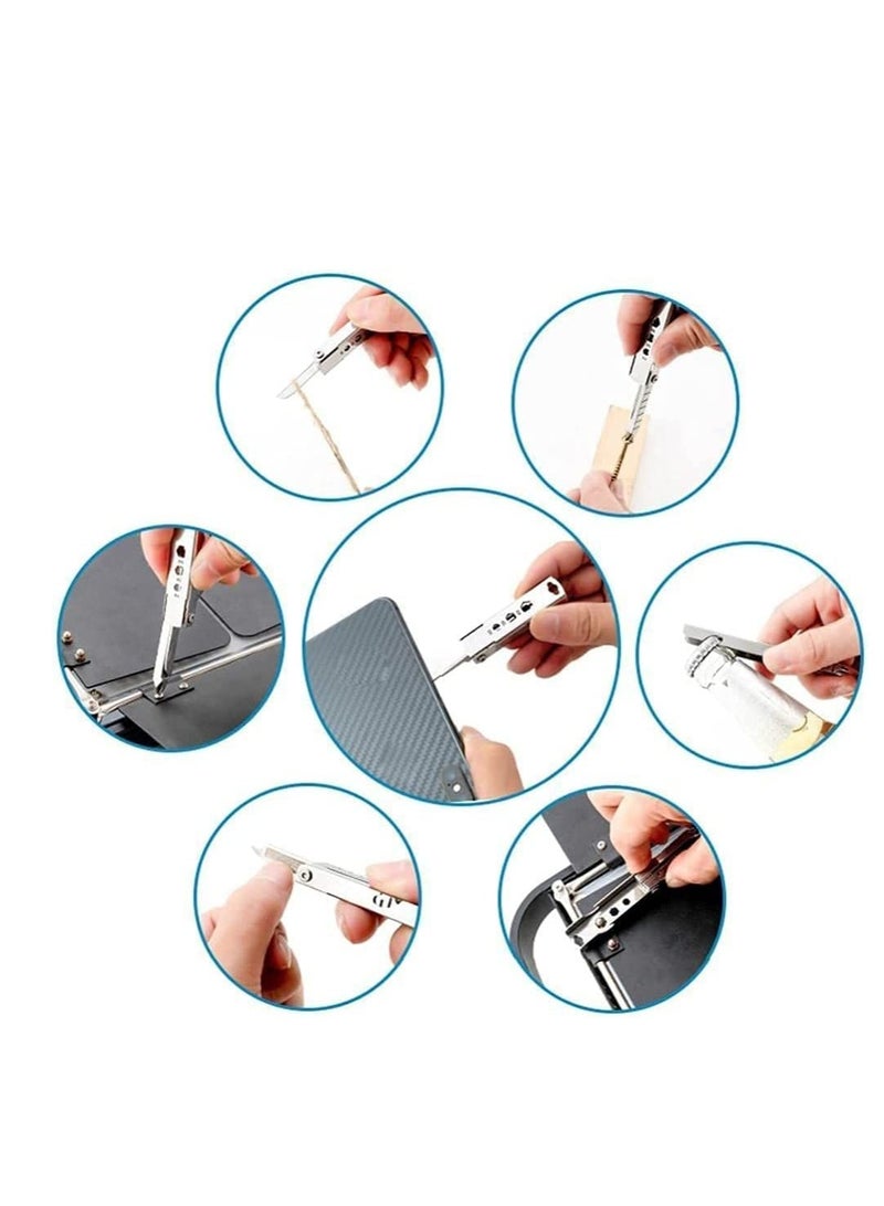 Keychain Multi-Tool, 11 in 1 Multi-Tool, Small Outdoor Gadgets, Screwdriver, Bottle Opener, Bicycle Spokes, etc., gift for man, Christmas Birthday Gift (Silver)  - Image 2
