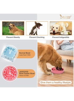 JASGOOD JASGOOD Slow Feeder Dogs Bowl for Large Medium Dogs,Anti-Gulping Pet Slower Food Feeding Bowls Stop Bloat,Preventing Choking Healthy Design Dogs Bowl  - Image 2