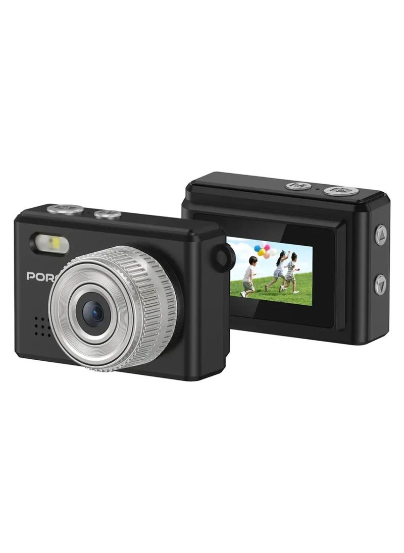 porodo Snap & Go Mini Digital Camera 2MP / Full HD Camera Video Resolution / Portable Camera with Lightweight / 6 Color Filters / Instant Webcam Function / AVI and JPG Format - Black  - Image 1