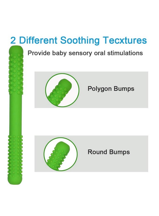 Atsky Hollow Teething Tubes Toys for Babies Girls Boys, 5 Pack Silicone Baby Teether Toy Tube for Infants with Nursing Biting Chewing, Chew Straws for Toddlers 6-12 Months (Style A) - Image 3