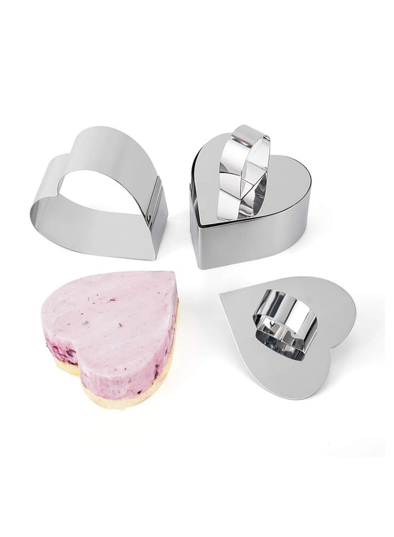 Uncle Jack Heart Shape Food Tower Presentation Cooking Molds with Food Press-Heart Forms(set of 2) (3.15''L X 3.15''W X 1.57''H) - Image 1
