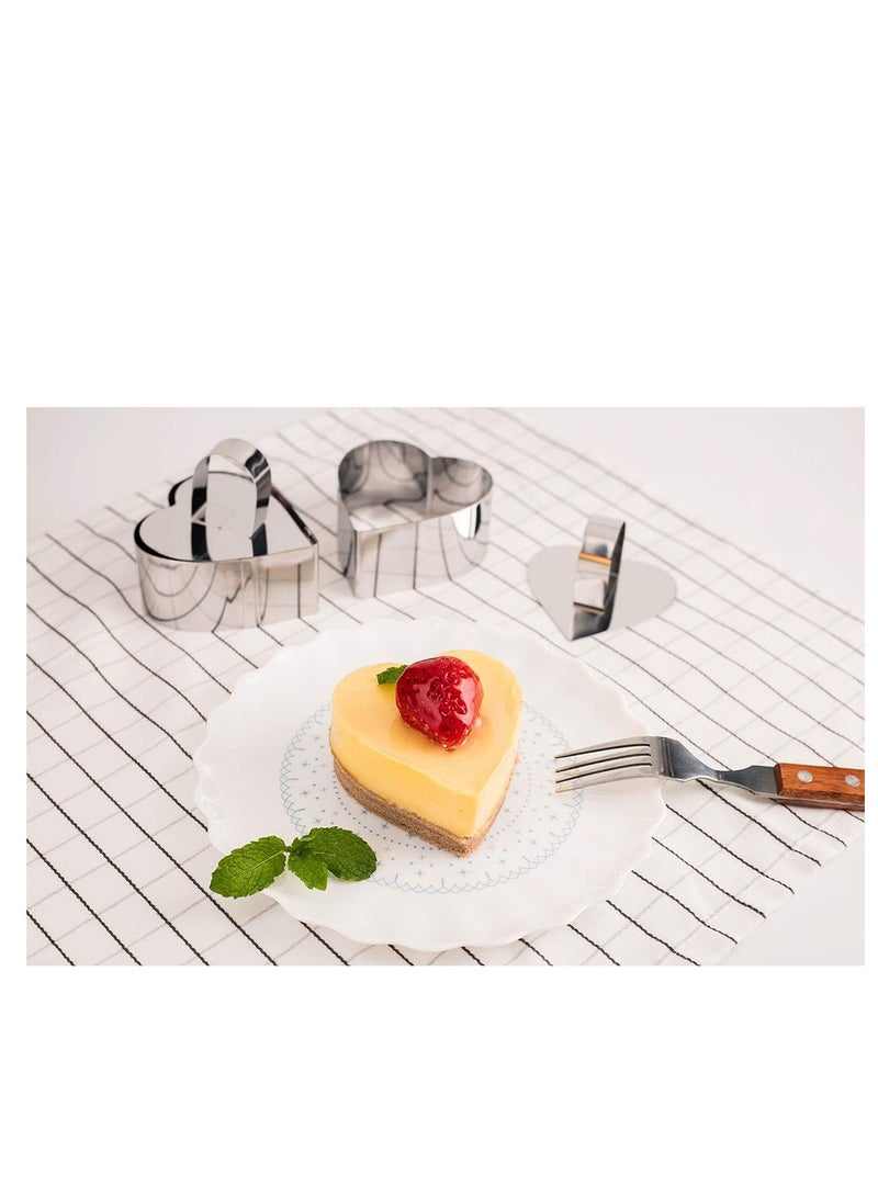 Uncle Jack Heart Shape Food Tower Presentation Cooking Molds with Food Press-Heart Forms(set of 2) (3.15''L X 3.15''W X 1.57''H) - Image 2