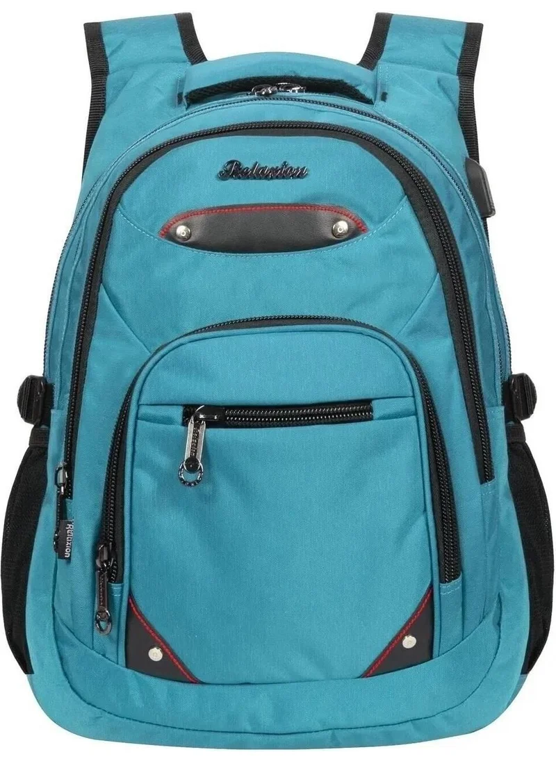 ريلاكسن Waterproof Tablet Compartment USB Input Device Ergonomic School Backpack RLX2225-BLUE