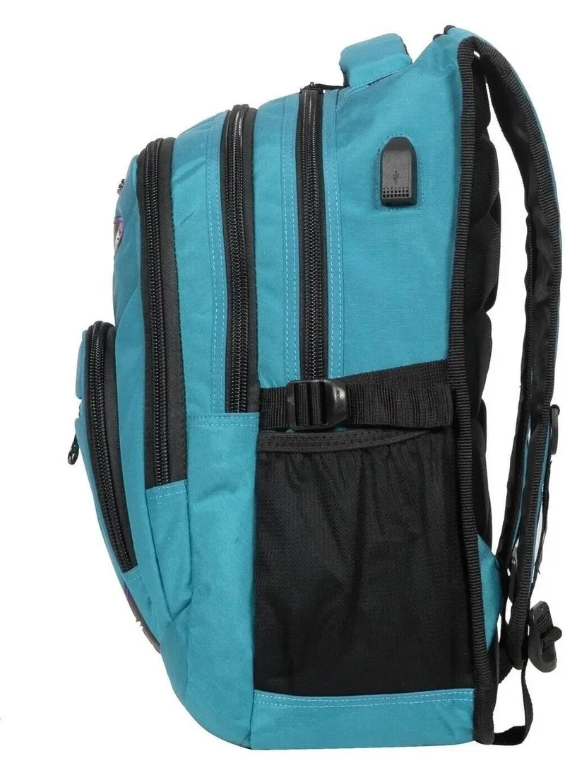 ريلاكسن Waterproof Tablet Compartment USB Input Device Ergonomic School Backpack RLX2225-BLUE