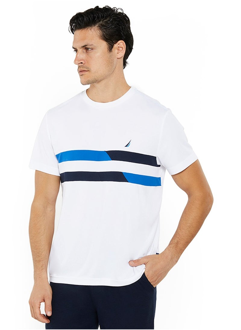 NAUTICA - Contrast Striped Relaxed Dry-fit Crew Neck T-shirt - Image 1