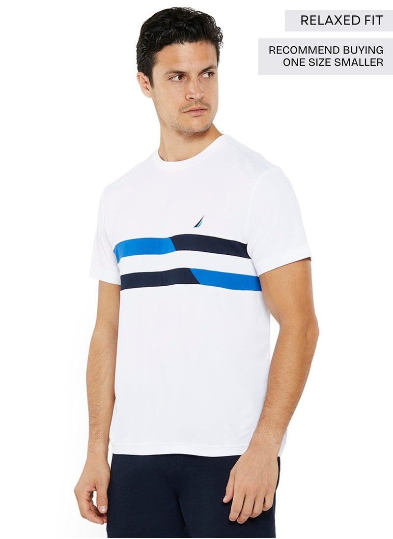 NAUTICA - Contrast Striped Relaxed Dry-fit Crew Neck T-shirt - Image 1