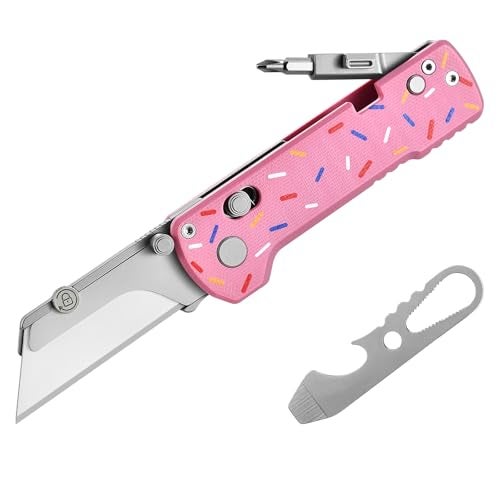OKNIFE U1 Pro Multitool Folding Utility Knife with Folding Screwdriver, Quick Change Blade, Rail Lock & Pocket Clip for Men Women（Doughnut） - Image 1