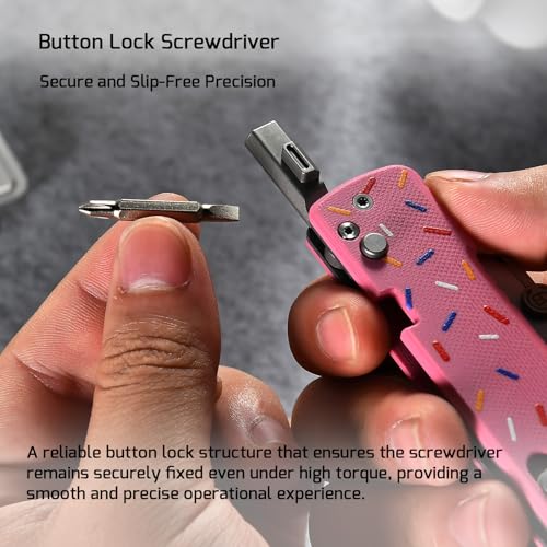 OKNIFE U1 Pro Multitool Folding Utility Knife with Folding Screwdriver, Quick Change Blade, Rail Lock & Pocket Clip for Men Women（Doughnut） - Image 4