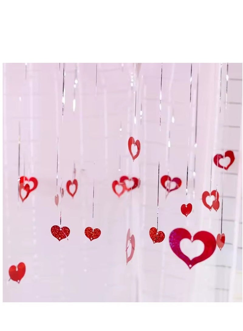 200pcs Red Heart PVC Hanging Ornament Party Decoration For Proposal Wedding Valentines - Image 2