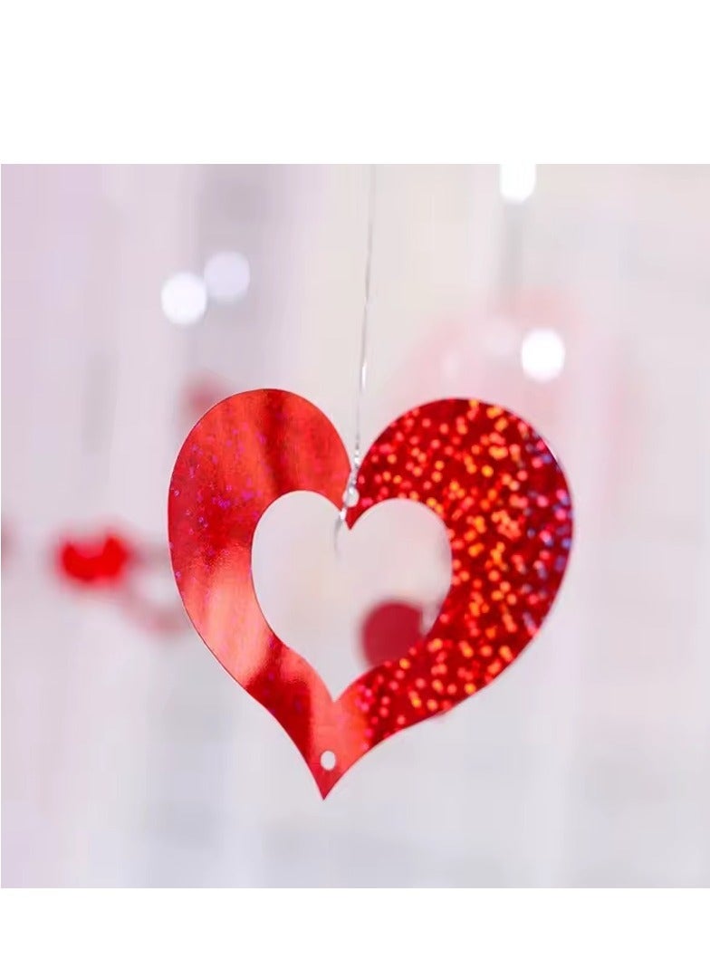 200pcs Red Heart PVC Hanging Ornament Party Decoration For Proposal Wedding Valentines - Image 4