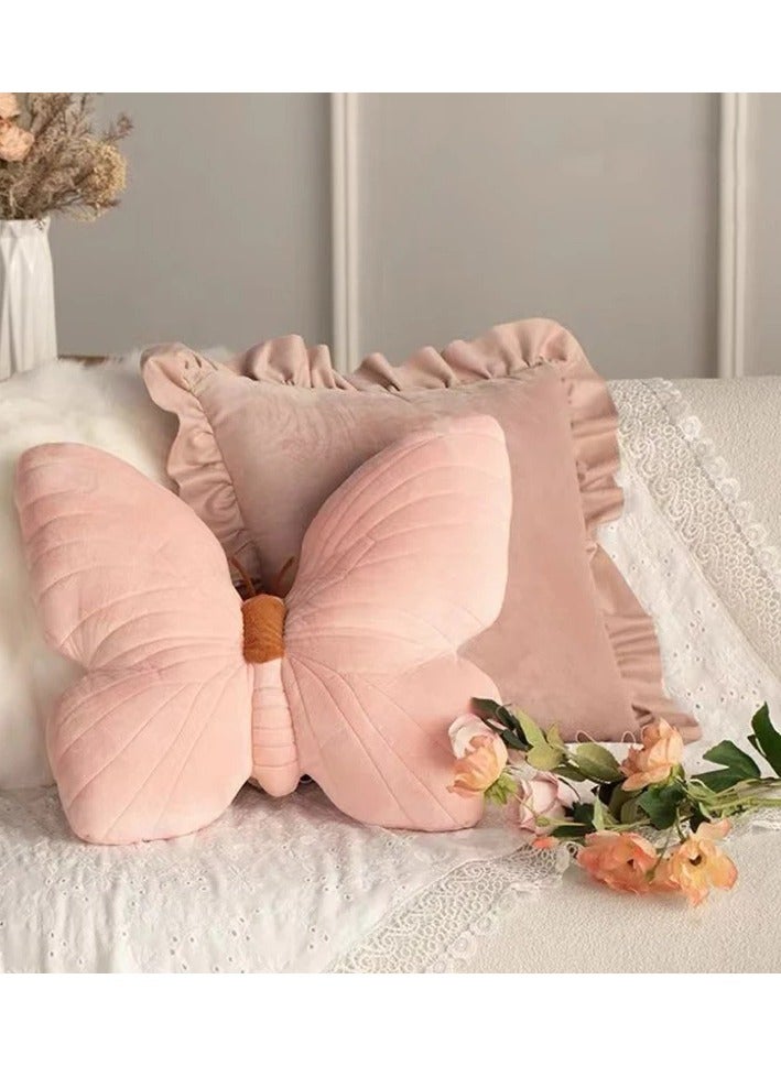 Cute Pink Butterfly Cushion Pillow Gift Home Sofa Girl Room Bedside Decoration Soft Filled Cushion - Image 3