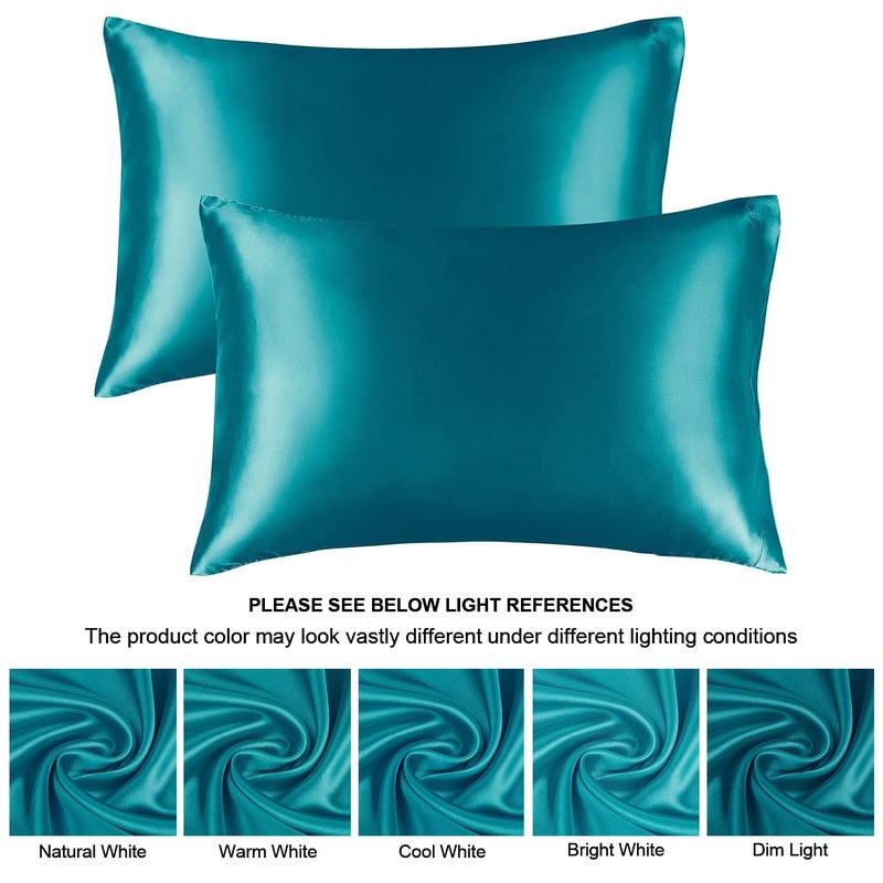 بيديليت وضع وسادة ساتين بيدليت للشعر والبشرة الملكة وسادة مجموعة من 2 عبوة سوبر ناعم ناعم حريري وسادة مع إغلاق المغلف (20x40 بوصة) - Image 4