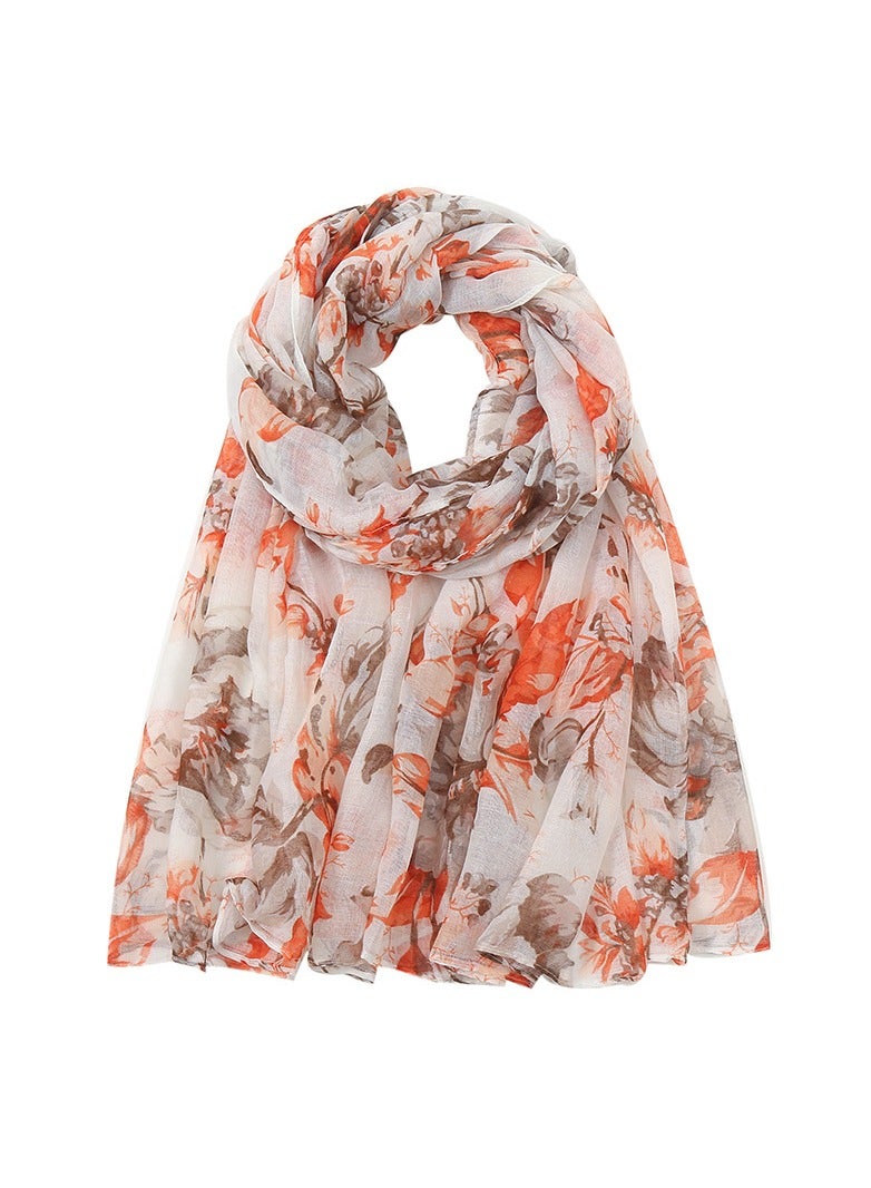 KUYING New Balinese Scarf Women's Headband Wrapped Shawl Printed Flower Pattern Scarf Sun Protection Tourism Scarf Beach Scarf  - Image 1