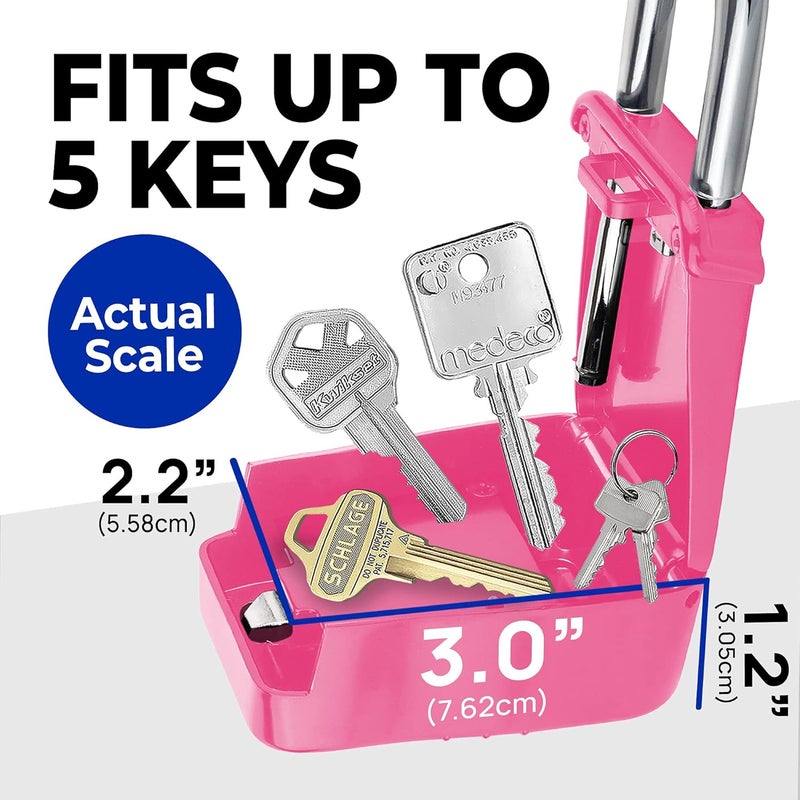 Lion Locks 1500 Key Lock Box with Code, Lockbox for Keys Outdoor, Realtor Lock Box for Short-Term Rentals, Holds 5 Keys (6 Pack, Pink) - Image 4