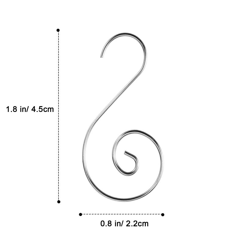 T-Antrix Ornament Hooks, Christmas Ornament Hangers, Christmas Tree Hanger Baubles Ball Metal Hooks Xmas Decoration S Hooks, 45mm 100 PCS - Image 2