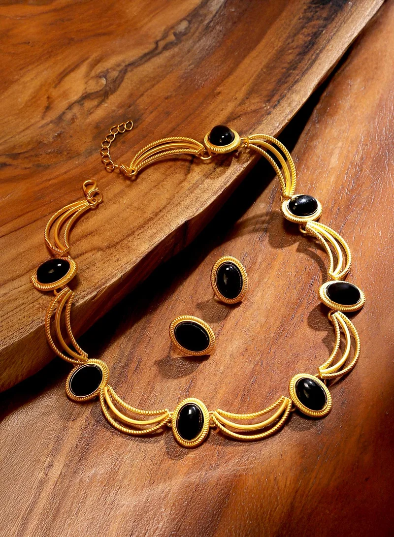 SOHI Women's Stone-Studded Jewellery Set