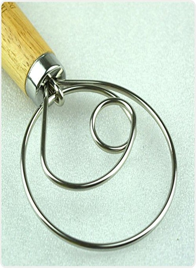 XIAOHONG 2 Pack LARGE 13.5" Premium Original Danish Dough Whisk Dutch Bread Whisk- Stainless Steel Dutch Style Bread Dough Hand Mixer Wooden Handle Artisian Blender - Image 5
