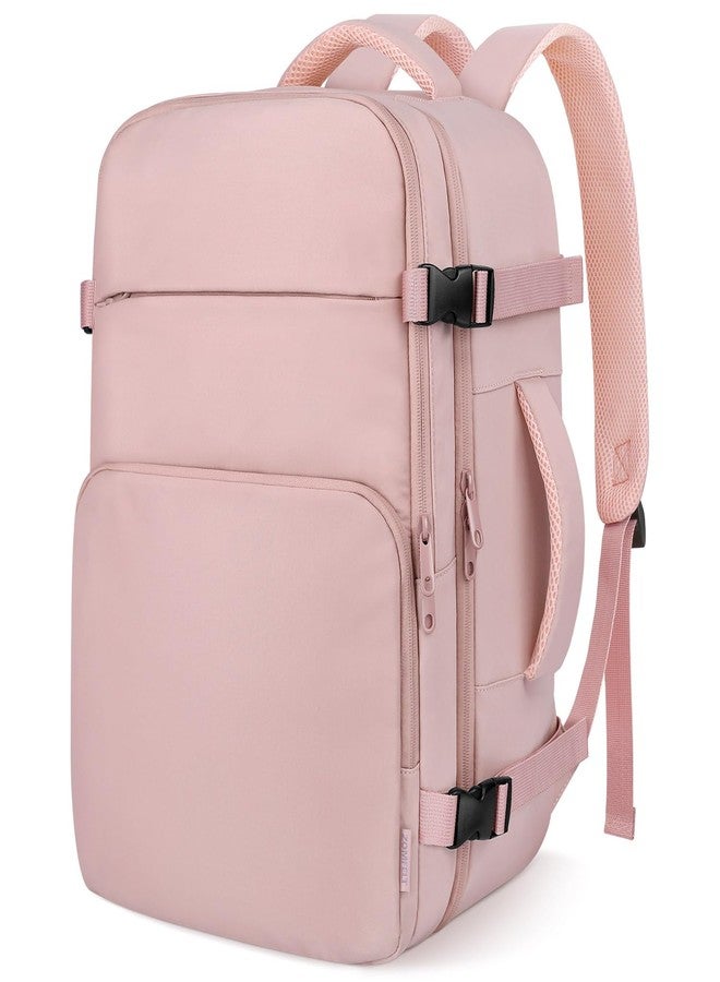 ZOMFELT Travel Backpack for Women Men, Carry On Backpack, TSA 15.6inch Laptop Backpack Flight Approved, Personal Item Travel Bag Nurse Bag Casual Daypack for Weekender Business Hiking Trip, Pink - Image 1