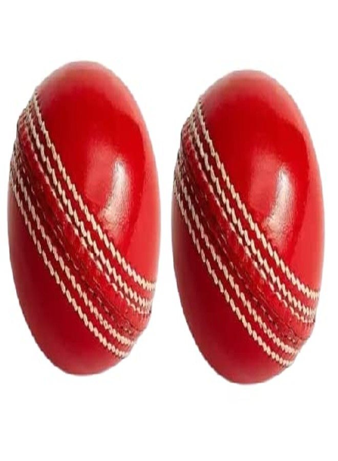 Wirmon Leather Cricket Ball Size Standard | Red | (Pack of 2) - Image 1