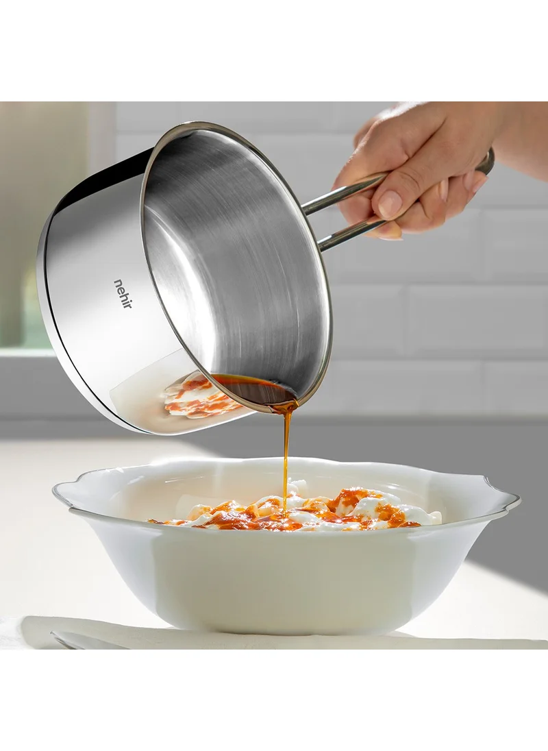 Nehir Silver Steel Sauce Bowl 12 cm Without Lid