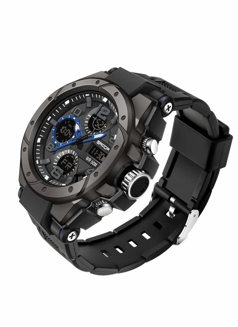 Excefore - Men's Analog Sports Watch, Digital Outdoor Sports Electronic Watch,  Large Dual Display Waterproof Tactical Watches - Image 1