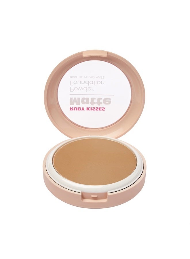 Ruby Kisses Powder Foundation Full Coverage Matte Foundation Long Lasting Face Makeup 0.35 oz. (Caramel) - Image 2