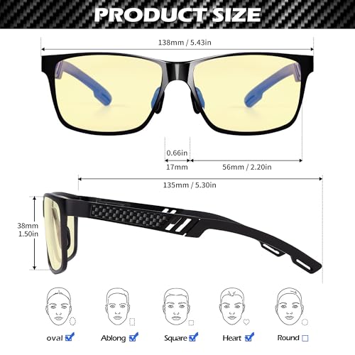 ANYLUV Blue Light Blocking Glasses Men Computer Gaming Glasses Lightweight Al-Mg Metal Anti Eyestrain Eye Protection - Image 4