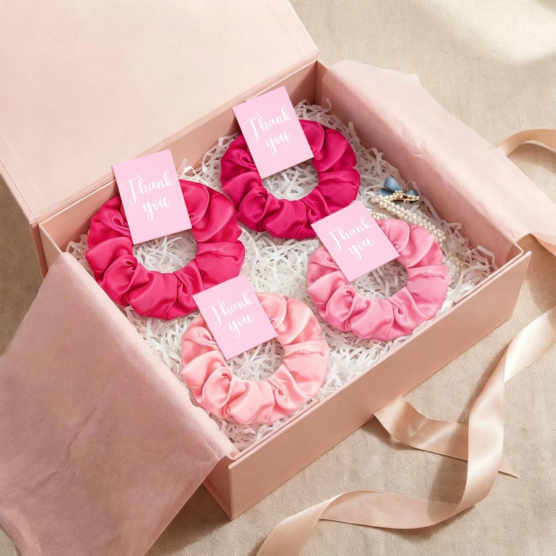 FineCheer Pink 30 Pcs Thank You Gifts Bulk for Women Pink Satin Scrunchies Employee Appreciation Gifts for Coworker Nurse Volunteer Team Medical Assistant Teacher Practitioners - Image 3