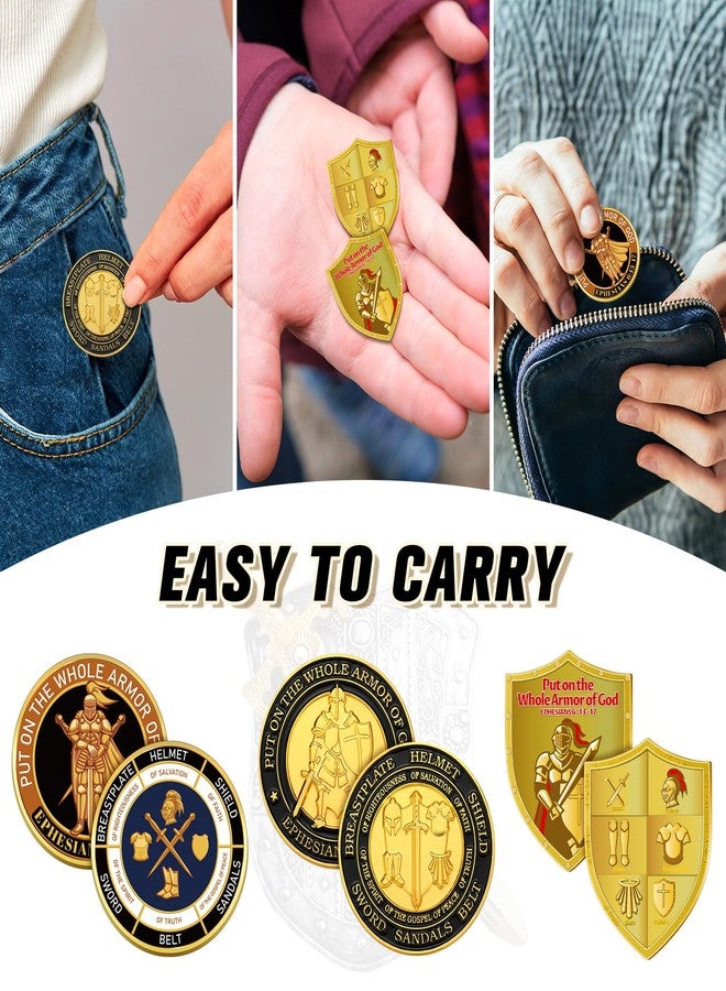 تونديامو تونديمو 36 قطعة من عملات تحدي درع الله التذكارية بكميات كبيرة، عملات صلاة دينية لحفلات عيد الميلاد والكنيسة المسيحية والصلاة للرجال والنساء هدية تذكارية - Image 4