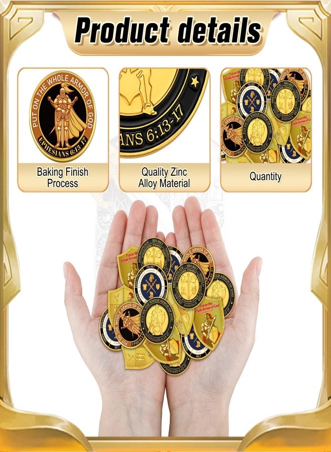 تونديامو تونديمو 36 قطعة من عملات تحدي درع الله التذكارية بكميات كبيرة، عملات صلاة دينية لحفلات عيد الميلاد والكنيسة المسيحية والصلاة للرجال والنساء هدية تذكارية - Image 3