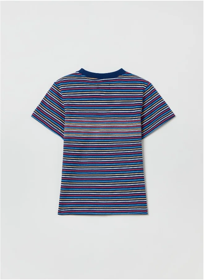 Ovs Cotton T-shirt with striped pattern