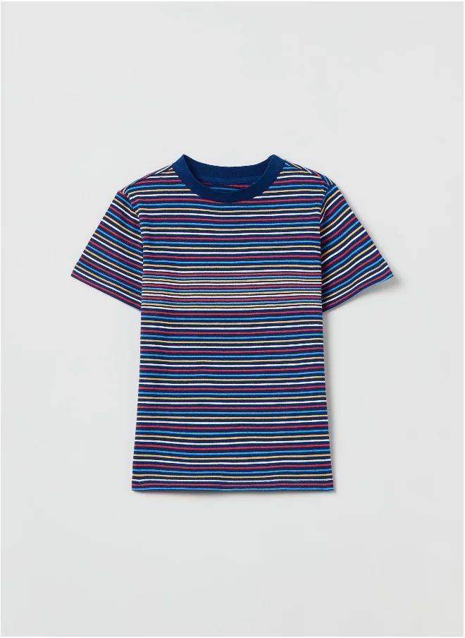 Ovs Cotton T-shirt with striped pattern