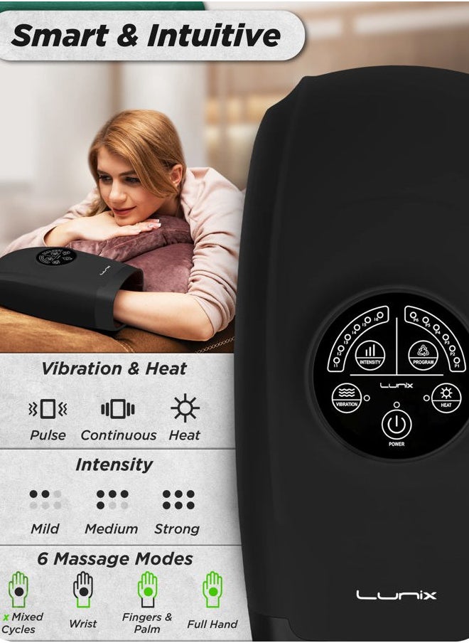 Lunix - LX3 Cordless Electric Hand Massager with Compression, 6 Levels Pressure Point Therapy for Arthritis, Pain Relief, Carpal Tunnel, and Finger Numbness, Shiatsu Massage Machine with Heat - Image 1