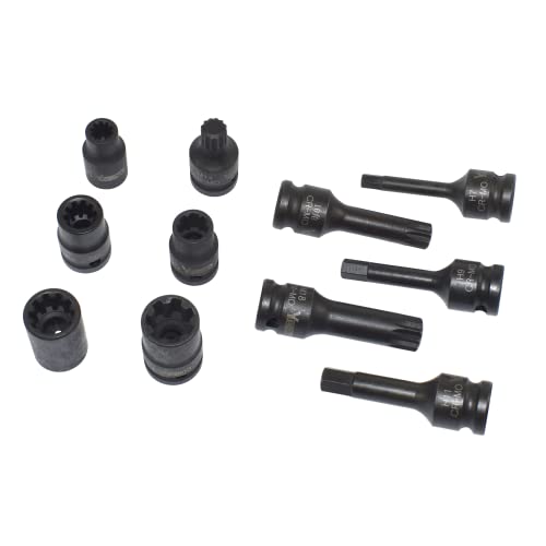 Yuesstloo 11PCS Brake Caliper Socket Kit, 1/2" Square Drive Wrench Socket Kit Compatible with Benz BMW VW Audi Porsche, H7 H9 H11 7pt 10pt 11.5mm 15mm 20mm M14 M18, with Carrying Case & Gloves - Image 5