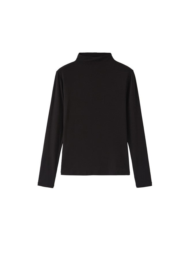 Goso [Guan Xiaotong Same Style] Women'S Nicotinamide Base Layer Top, Semi-Turtle Neck Long Sleeve Shirt For Autumn And Winter - Image 2