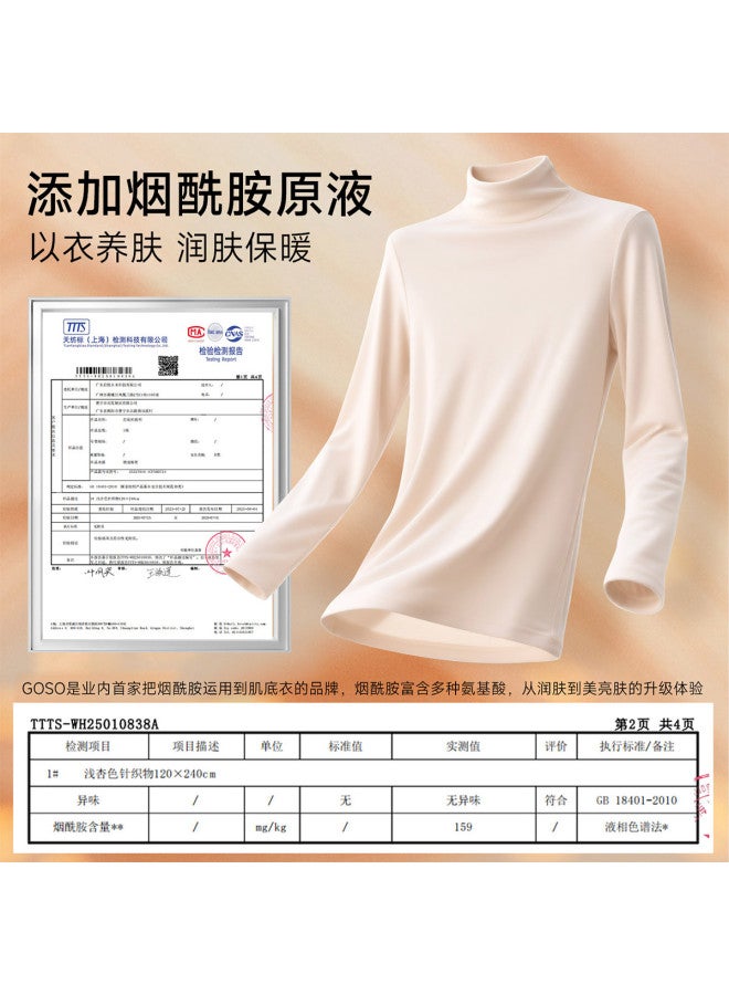 Goso [Guan Xiaotong Same Style] Women'S Nicotinamide Base Layer Top, Semi-Turtle Neck Long Sleeve Shirt For Autumn And Winter - Image 5