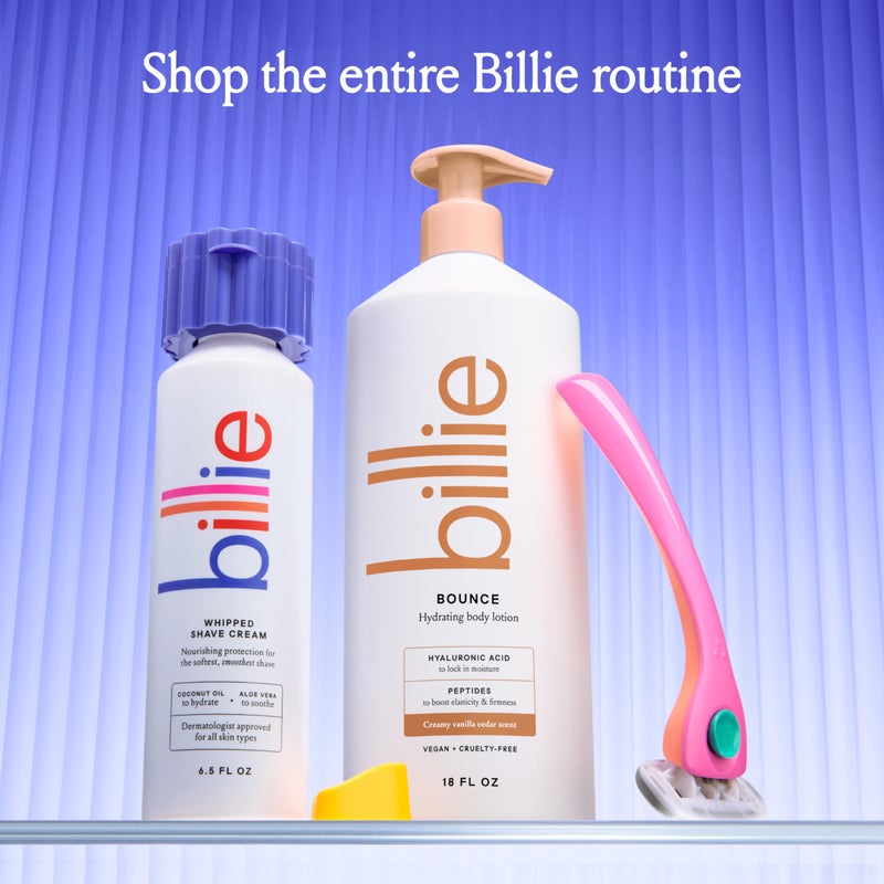 Billie Bounce Hydrating Women's Body Lotion, Vanilla Cedar Scent, with Hyaluronic Acid, 18 fl oz - Image 5