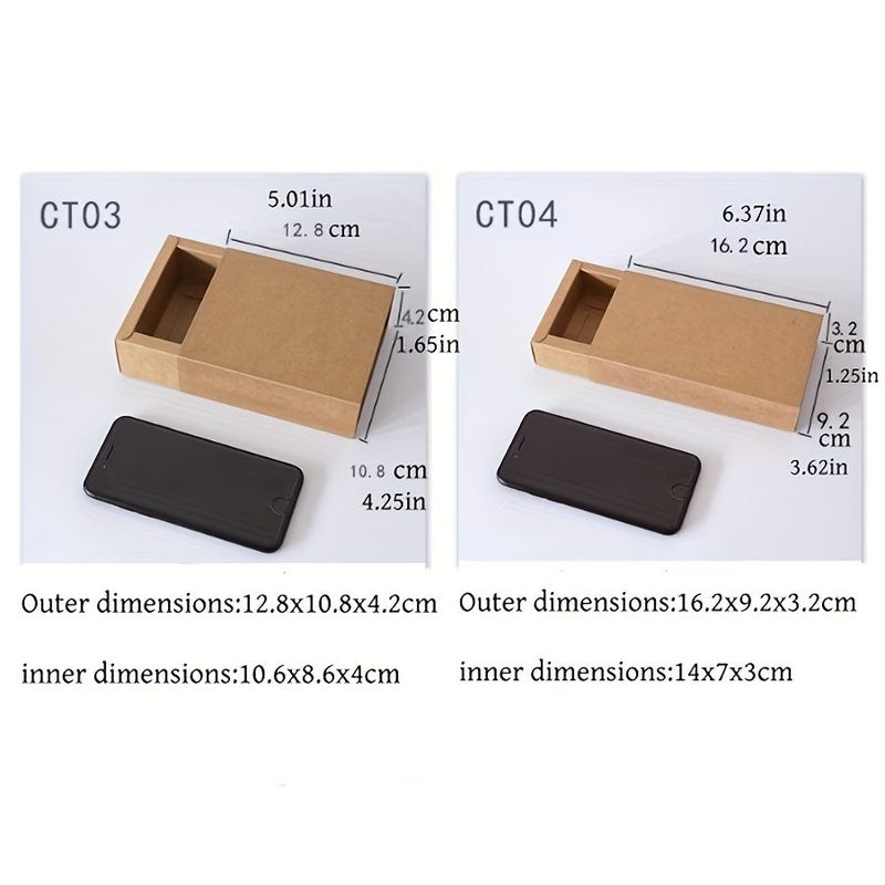 12 Pcs Brown Frosted Kraft Paper Pull Out Lid Gift Boxes 4.41x3.23x1.65 Inch For Jewelry Tea Sweater Wedding Birthday Party Halloween Christmas Corporate Celebration - Image 3