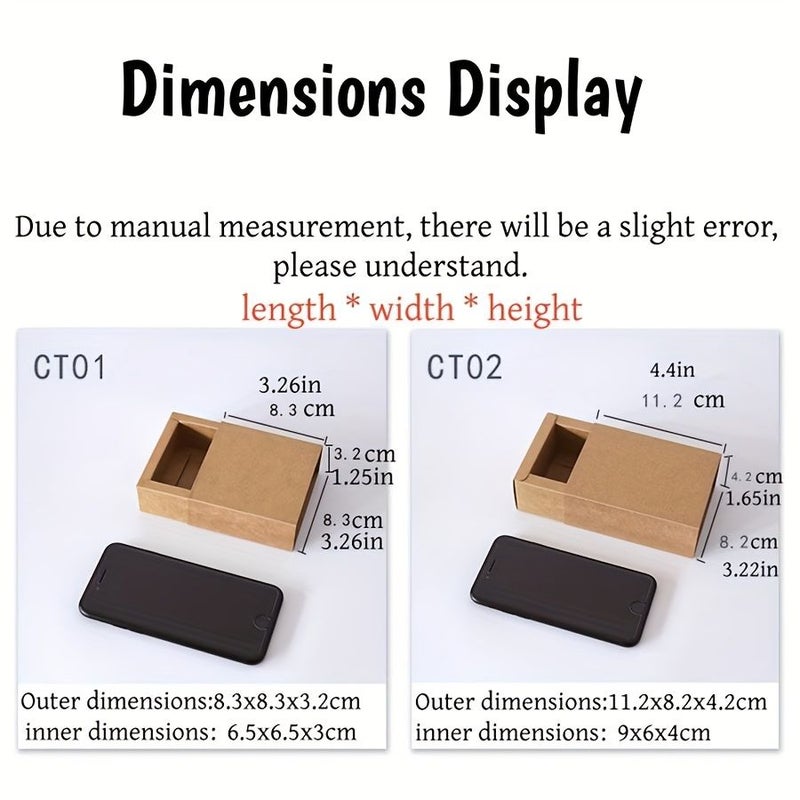 12 Pcs Brown Frosted Kraft Paper Pull Out Lid Gift Boxes 4.41x3.23x1.65 Inch For Jewelry Tea Sweater Wedding Birthday Party Halloween Christmas Corporate Celebration - Image 2