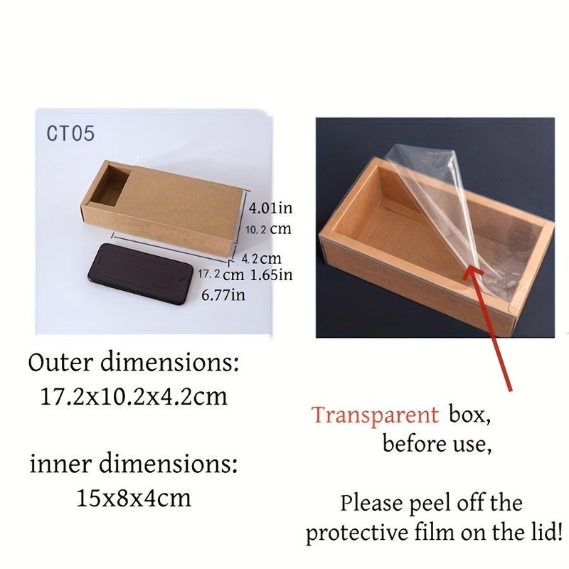 12 Pcs Brown Frosted Kraft Paper Pull Out Lid Gift Boxes 4.41x3.23x1.65 Inch For Jewelry Tea Sweater Wedding Birthday Party Halloween Christmas Corporate Celebration - Image 4
