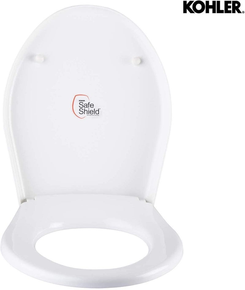 Kohler Brive Toilet Seat Slow Close - Oval Shaped in White - Toilet Seat for Bathroom - High Gloss Finish, Comfort Seating - Easy Hygiene Maintenance - Seat Closes Quietly without Slamming 13946IN-2-0 - Image 4
