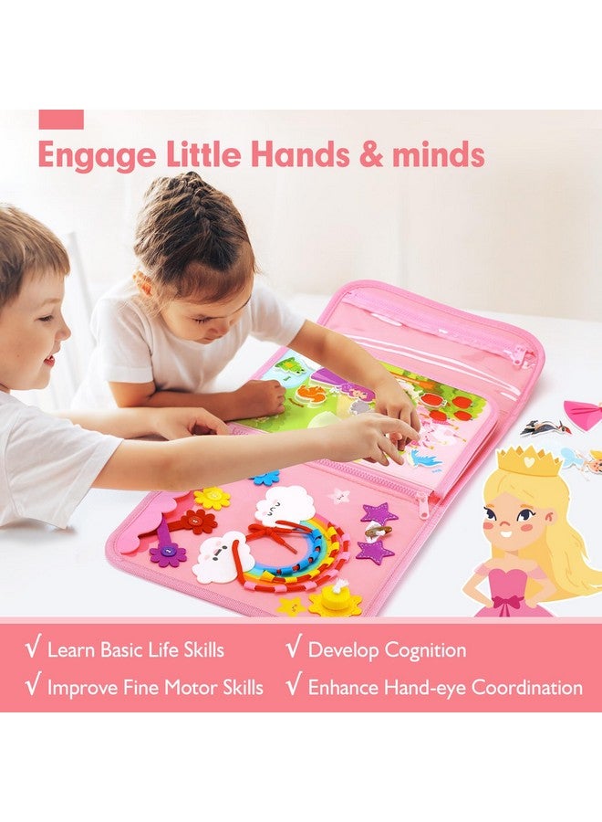 hahaland hahaland Montessori Toys for Ages 2-4, Busy Board 1-4 Year Old Girl Birthday Gift 17 in 1 Preschool Learning Activities with 12 Life Skill, Number,Shape,Dressup,Animal,Figures,Baby Girl Easter Gifts  - Image 3